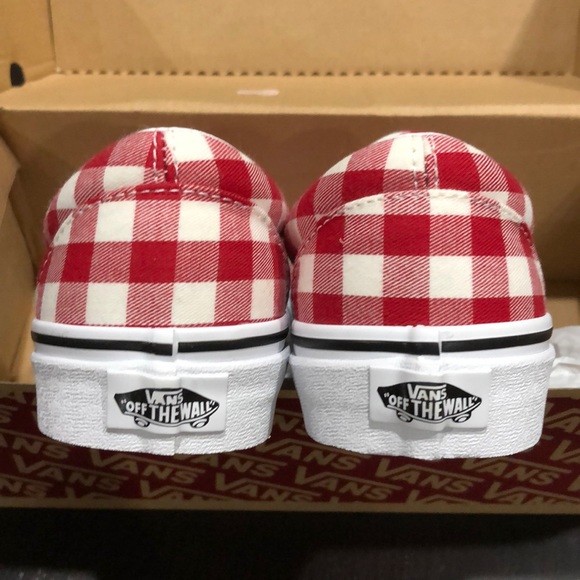 vans classic slip on gingham racing red - Picture 5 of 8